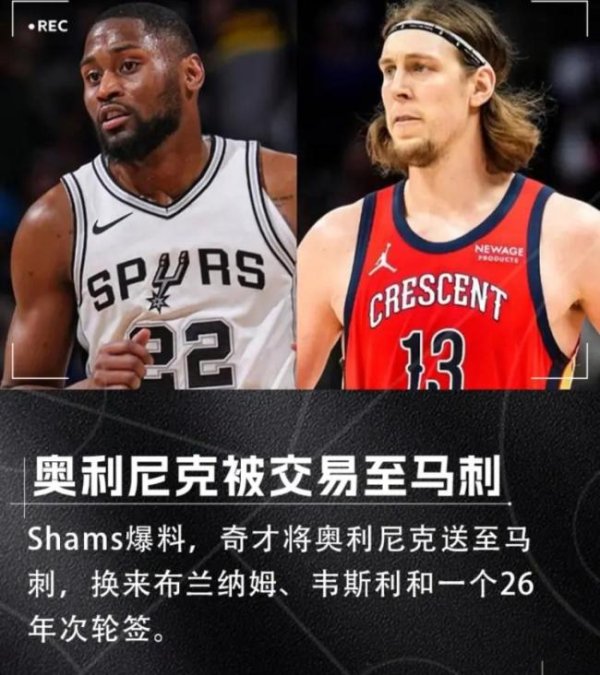 广西股票配资 马刺奇才3换1交易达成：送走布兰纳姆韦斯利 引援奥利尼克辅佐文班 老将助力冲击季后赛